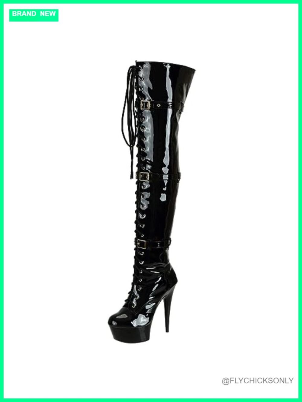 Over the Knee Thigh High Platform Stiletto Boots Faux Leather